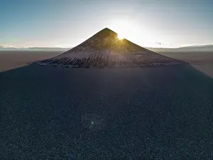 En Route Prints: Perfectly shaped Cono de Arita in the Salar de Arizaro in the morning - Exploring the Argentinian highlands called Puna