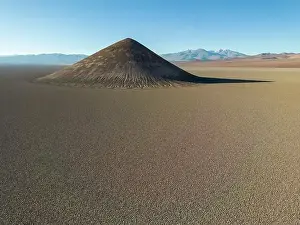 En Route Prints: Perfectly shaped Cono de Arita in the Salar de Arizaro in the morning - Exploring the Argentinian highlands called Puna