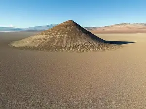 En Route Prints: Perfectly shaped Cono de Arita in the Salar de Arizaro in the morning - Exploring the Argentinian highlands called Puna