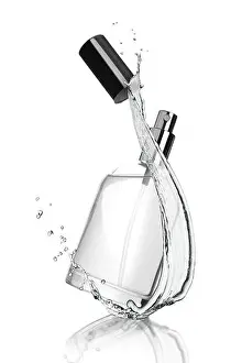 Scent Prints: Perfume bottle with water splashes