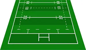 Tackle Prints: Perspective green rugby half field