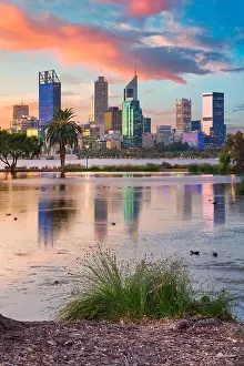 Perth. Cityscape image of Perth skyline, Australia during sunset