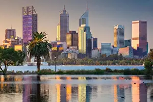 Perth. Cityscape image of Perth skyline, Australia during sunset