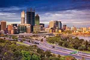 Perth. Cityscape image of Perth skyline, Australia during sunset
