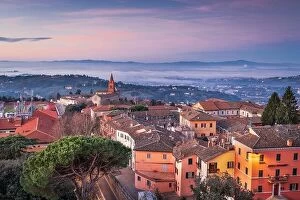Images Dated 3rd February 2022: Perugia, Italy town skyline in the morning