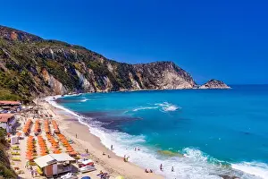Cephalonia Prints: Petani Beach in Kefalonia features turquoise waters