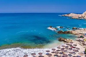 Cephalonia Prints: Petani Beach in Kefalonia features turquoise waters
