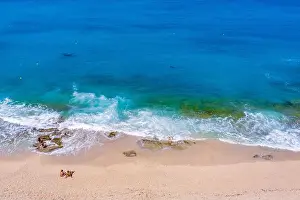 Cephalonia Prints: Petani Beach in Kefalonia features turquoise waters
