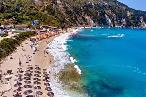 Cephalonia Prints: Petani Beach in Kefalonia features turquoise waters