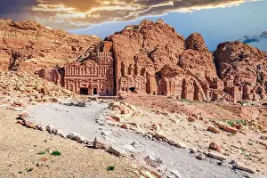 Bedouin Prints: Petra, Wadi Musa in Jordan - Monumental world heritage of ancient Petra with Royal Tombs