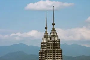 Kuala Lumpur Prints: Top of the Petronas Towers seen from the KL tower