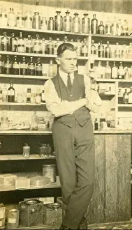 Retailing Prints: A pharmacist at his chemist shop in Petrie Terrace