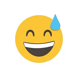 Tear Prints: Phew emoji, grinning face with sweat