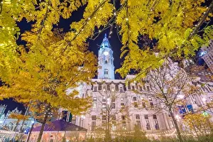Philly Prints: Philadelphia, Pennsylvania, USA at City Hall Tower during an autumn evening