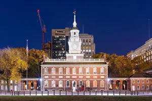 Philadelphia, Pennsylvania, USA at Independence Hall during the evening