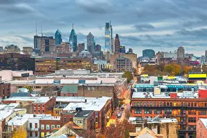 Philadelphia, Pennsylvania, USA skyline over Center City at dusk