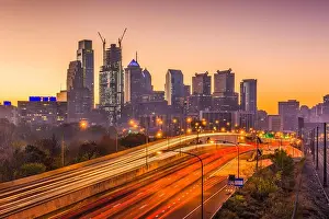 Philadelphia, Pennsylvania, USA Skyline and interstate
