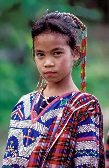 Dressing Prints: Philippines, Mindanao. Girl from the T'boli tribe in traditional clothing