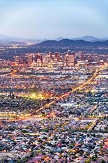 Images Dated 15th April 2018: Phoenix, Arizona, USA downtown cityscape at dusk