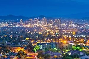 Images Dated 16th April 2018: Phoenix, Arizona, USA downtown cityscape at dusk
