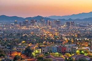Images Dated 15th April 2018: Phoenix, Arizona, USA downtown cityscape at dusk