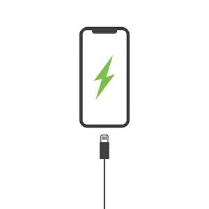 Cell Phone Prints: Phone charging icon. Vector illustration isolated on white background