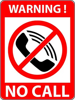 Prohibited Prints: No phone, telephone prohibited symbol