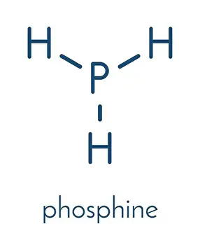 Atoms Prints: Phosphine (phosphane, PH3) molecule