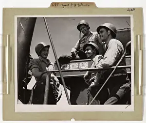 Photograph of Coast Guard Gunners Aboard Landing Ship