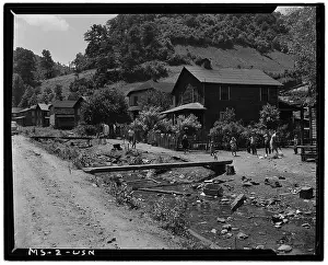 Kentucky Prints: This photograph provides a general view of the Upper Station at the Weeksbury Mining Camp in Weeksbury