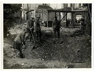 Kitchener Prints: Photograph showing the devastating effects of shellfire in Laventie