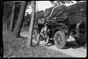 Chauffeur Prints: This photograph shows a vintage automobile in Den Helder