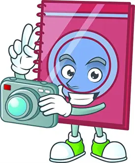 Bookmark Prints: Photographer closed book in the cartoon character