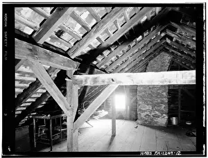 Portland Prints: Photographer- unknown; date- unknown DETAIL OF FRAMING IN ATTIC - Slateford House