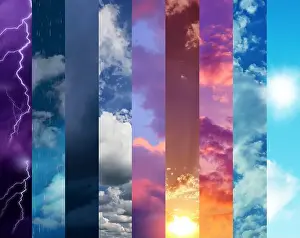 Thunderstorm Prints: Photos of sky during different weather, collage