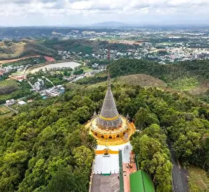 Chedi Prints: Phra Maha Chedi Tripob Trimongkol steel pagoda in Hat Yai, Songkhla, Thailand