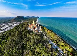 Chedi Prints: Phra Mahathat Chedi Phakdee Prakat temple in Prachuap Khiri Khan, Thailand