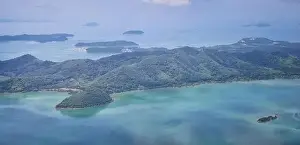 Tropical Coast Prints: Phuket Thailand aerial drone bird's eye view photo of tropical sea