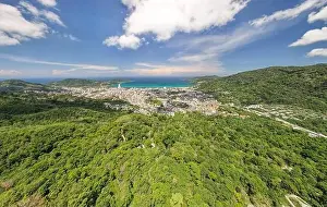 Drone Camera Prints: Phuket Thailand patong bay. Panorama landscape nature view from Drone camera