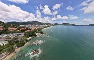 Phuket Thailand patong bay. Panorama landscape nature view from Drone camera