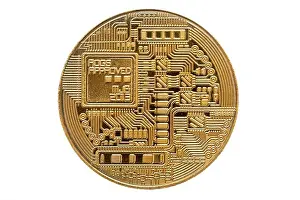Cryptocurrency Prints: Back side of physical Bitcoin