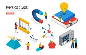 E Learning Prints: Physics lab and school class. Science