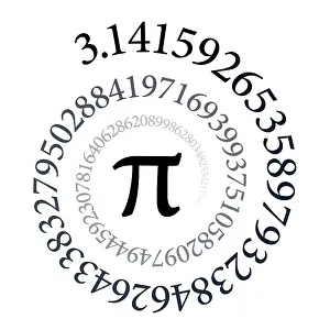 Circle Prints: Pi spiral. The first hundred digits of the infinite circle number and mathematical constant Pi