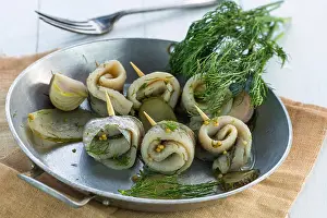Hangover Prints: Pickled rollmop herrings with dill