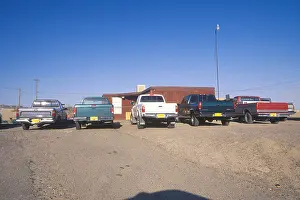 Southwestern Prints: Pickup trucks on Navajo Indian Reservation in Shiprock NM