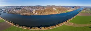 Worth Seeing Prints: Picture of an aerial view with a drone of the Walhalla building in ancient Greek architecture as a memorial for