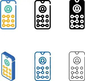 Regulation Prints: picture password color icon vector