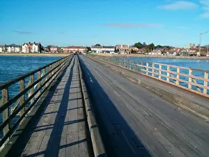 Human Interest Prints: The picture shows a bridge leading to North Bull Island Nature Reserve