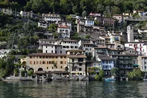Lugano Prints: Picturesque Gandria village, Lake Lugano, Ticino, Switzerland