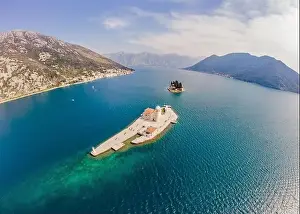 Picturesque island st. George and temple Gospa od Skrpela